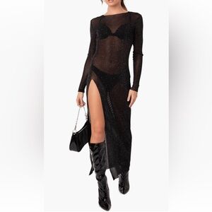 EDIKTED glitter mesh maxi dress